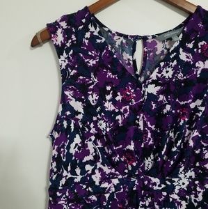 Daisy Fuentes Flowy Purple Floral Tank Dress Large